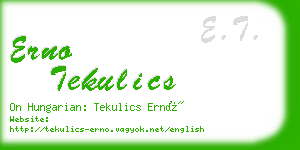 erno tekulics business card